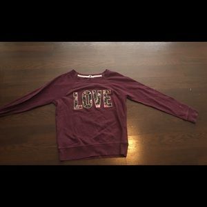 Victoriaβs Secret, Purple LOVE Sweatshirt
